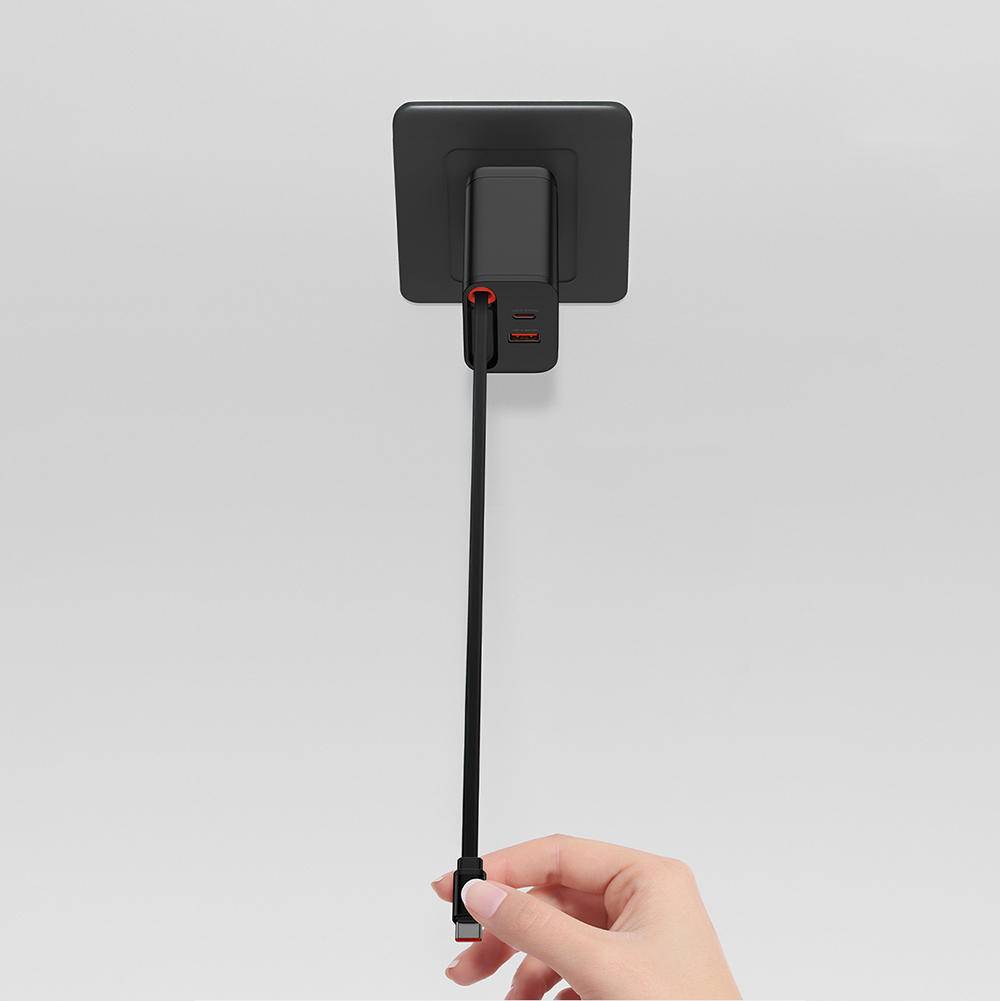 Recci RC103E GaN Teknolojili Hızlı Şarj Başlığı USB-A to Type-C PD 67W Type-C Kablolu Şarj Seti - 7