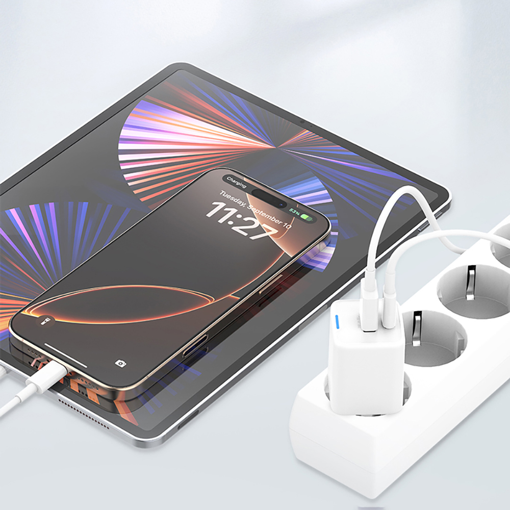 Recci RC107E Type-C PD & USB-A GaN Teknolojili Hızlı Şarj Başlığı 30W - 5