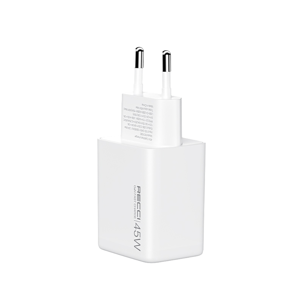 Recci RC108E GaN Teknolojili Hızlı Şarj Başlığı Type-C to Type-C PD 45W Kablolu Şarj Seti - 2