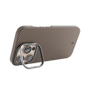 Apple iPhone 16 Pro Max Uyumlu Kılıf Wiwu DCC-208 Magsafe Şarj Özellikli Kamera Standlı Aramid Fiber Tasarım Kevlar Kapak - 12