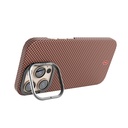 Apple iPhone 16 Pro Max Uyumlu Kılıf Wiwu DCC-208 Magsafe Şarj Özellikli Kamera Standlı Aramid Fiber Tasarım Kevlar Kapak - 21