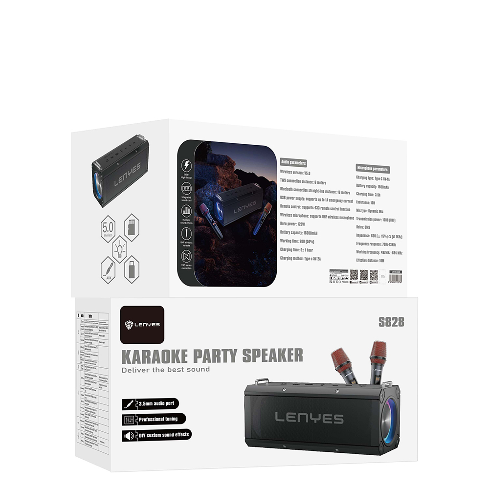 Lenyes S828 RGB Led Işıklı TWS Bluetooth Speaker Hoparlör v5.0 - 4