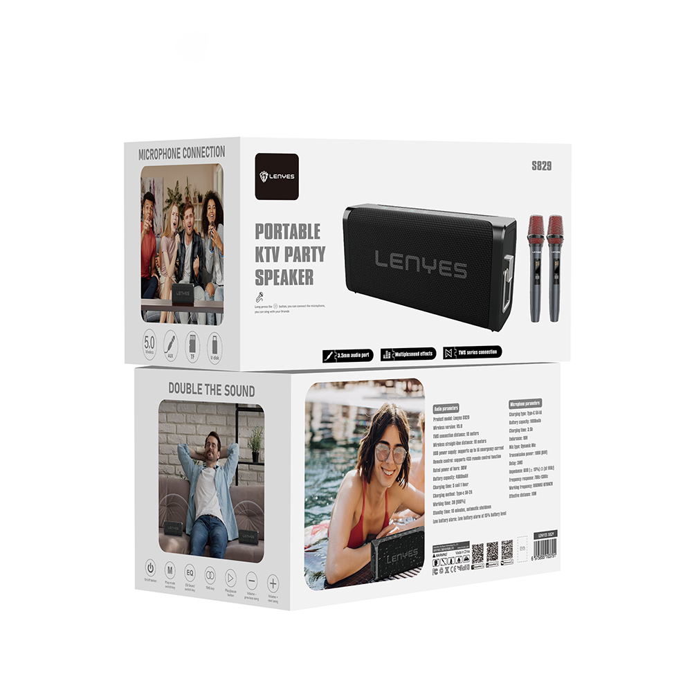 Lenyes S829 Karaoke Mikrofonlu Bluetooth Speaker Hoparlör v5.0 - 4