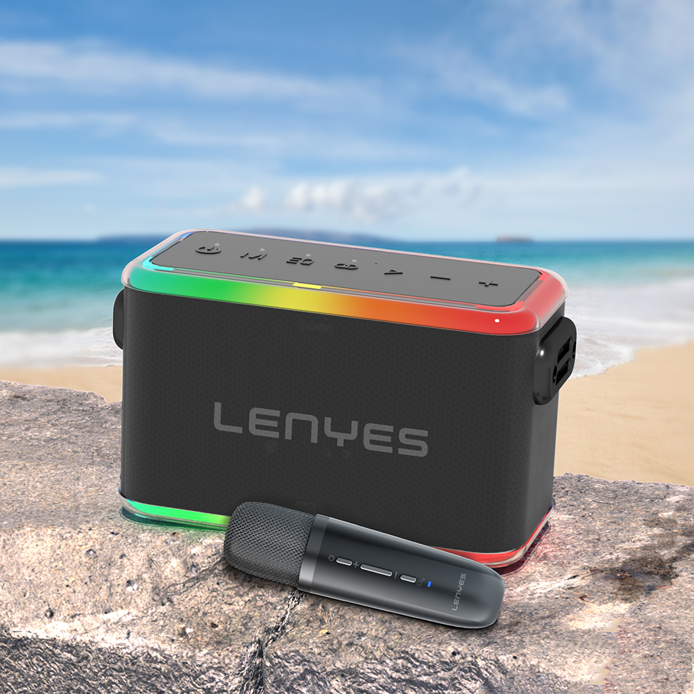 Lenyes S834 RGB Led Işıklı Bluetooth Speaker Hoparlör ve Karaoke Bluetooth Mikrofon - 3