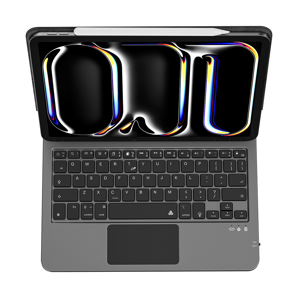 Apple iPad Air 11 2024 Uyumlu Wiwu MK-003 Gizli Kalem Bölmeli Klavyeli Standlı Kılıf - 4