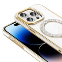 Apple iPhone 14 Pro Max Uyumlu Kılıf Pırlanta Taş Tasarımlı Magsafe Şarj Özellikli Zore Karetta Silikon Kapak - 4