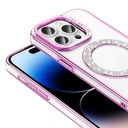 Apple iPhone 14 Pro Max Uyumlu Kılıf Pırlanta Taş Tasarımlı Magsafe Şarj Özellikli Zore Karetta Silikon Kapak - 6