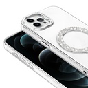 Apple iPhone 12 Pro Uyumlu Kılıf Pırlanta Taş Tasarımlı Magsafe Şarj Özellikli Zore Karetta Silikon Kapak - 8