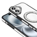 Apple iPhone 16 Plus Uyumlu Kılıf Pırlanta Taş Tasarımlı Magsafe Şarj Özellikli Zore Karetta Silikon Kapak - 2