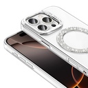 Apple iPhone 16 Pro Max Uyumlu Kılıf Pırlanta Taş Tasarımlı Magsafe Şarj Özellikli Zore Karetta Silikon Kapak - 12