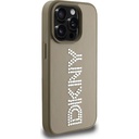 Apple iPhone 15 Pro Max Uyumlu Kılıf DKNY Orjinal Lisanslı Taşlı DKNY Yazılı Metalik Rhinestones PU Deri Kapak