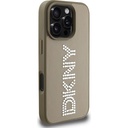 Apple iPhone 16 Pro Max Uyumlu Kılıf DKNY Orjinal Lisanslı Taşlı DKNY Yazılı Metalik Rhinestones PU Deri Kapak