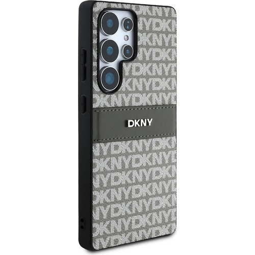 Samsung Galaxy S25 Ultra Uyumlu Kılıf DKNY Orjinal Lisanslı Kartlıklı 3D Yazılı Repeat Texture Pattern Kapak