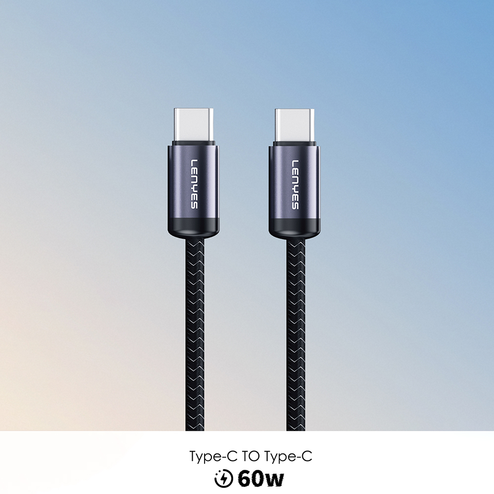Lenyes LC537 Type-C to Type-C Hızlı Şarj Özellikli Örgülü Data ve Şarj Kablosu 60W 1M - 4