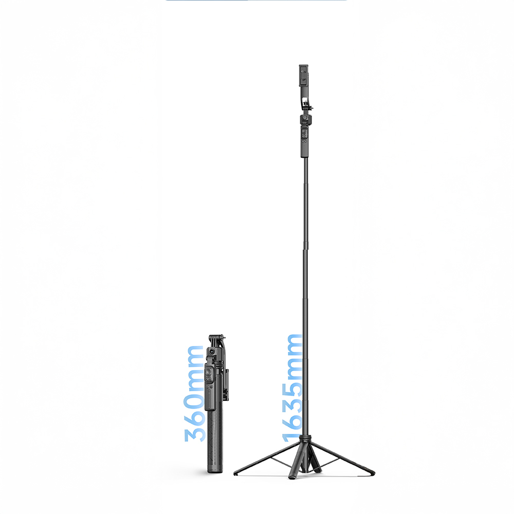 Lenyes LPH107 Canlı Yayın Dolgu Işıklı Kumandalı 360 Derece Dönebilen Selfie Çubuğu ve Tripod - 6