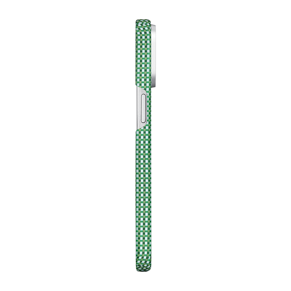Apple iPhone 15 Pro Max Uyumlu Kılıf Magsafe Şarj Özellikli Aramid Fiber Pitaka Ultra-Slim Classic Serisi Forest Green Kapak - 1