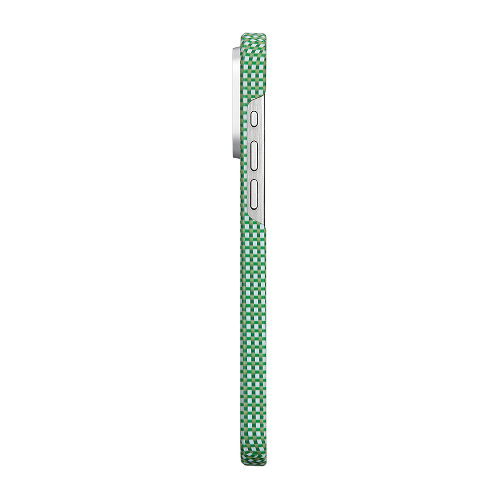 Apple iPhone 15 Pro Max Uyumlu Kılıf Magsafe Şarj Özellikli Aramid Fiber Pitaka Ultra-Slim Classic Serisi Forest Green Kapak - 2