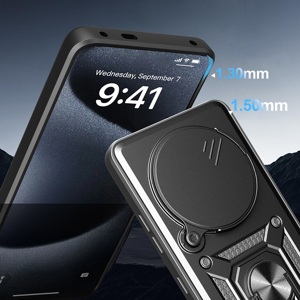 Xiaomi Redmi Note 14 Pro 4G Uyumlu Kılıf Magnetik Standlı Kamera Korumalı Zore Sürgülü Vega Kapak - 5