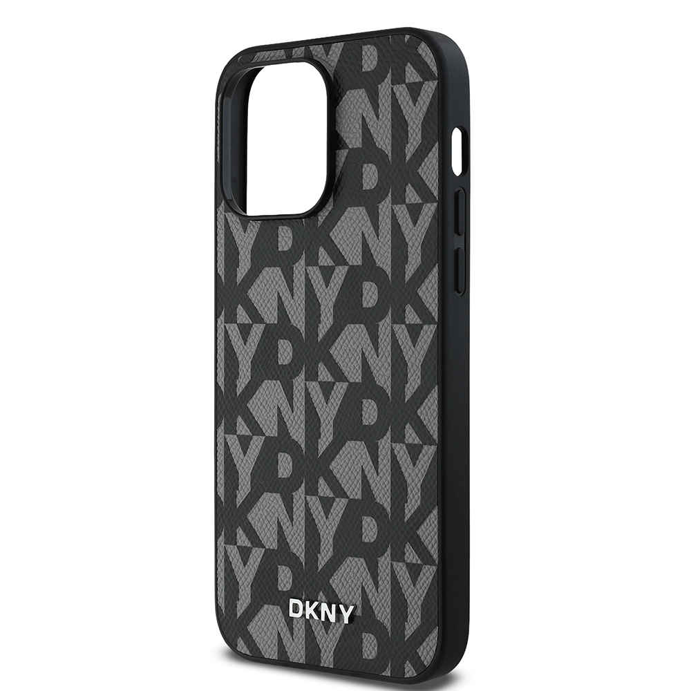 Apple iPhone 14 Pro Max Uyumlu Kılıf DKNY Orjinal Lisanslı M-safe Şarj Özellikli 3D Yazılı Grid Pattern Kapak - 12