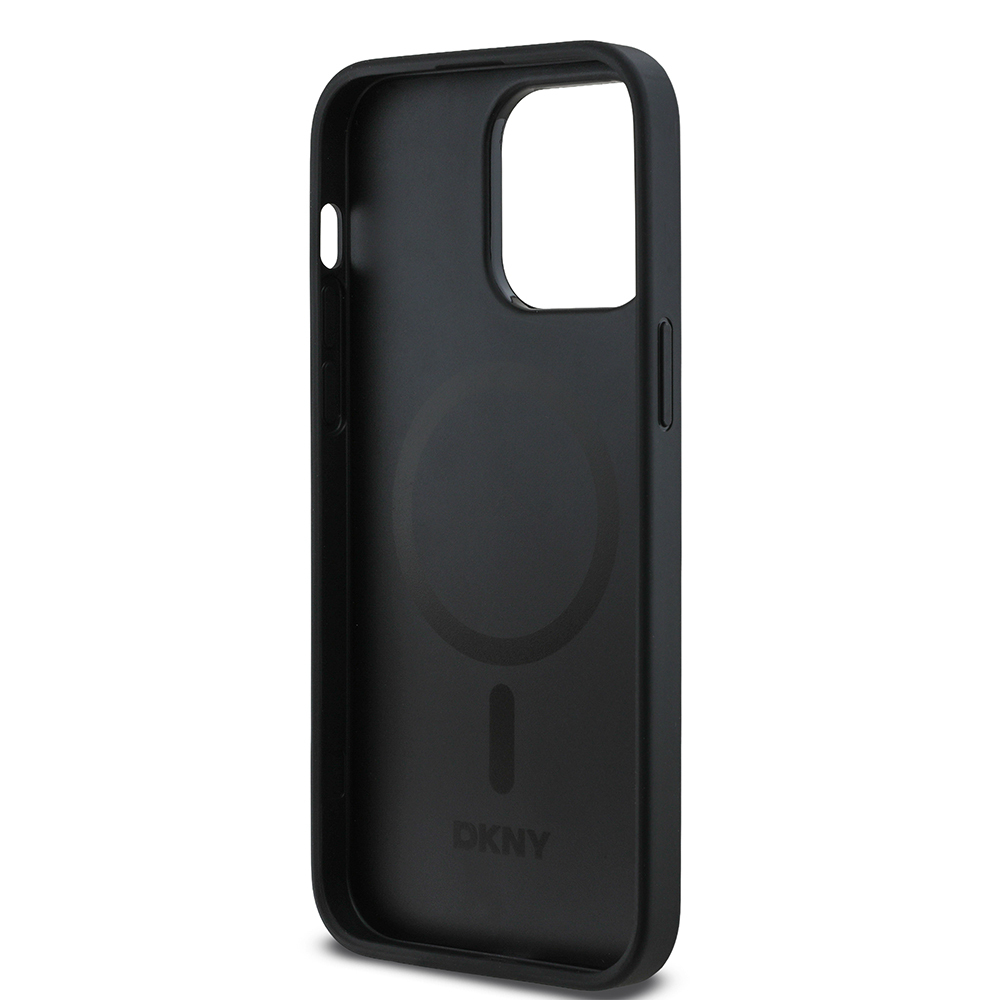 Apple iPhone 14 Pro Max Uyumlu Kılıf DKNY Orjinal Lisanslı M-safe Şarj Özellikli 3D Yazılı Grid Pattern Kapak - 13