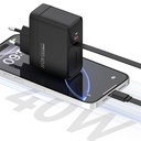 Recci RC102E GaN Teknolojili Hızlı Şarj Başlığı USB-A to Type-C PD 40W Type-C Kablolu Şarj Seti - 2