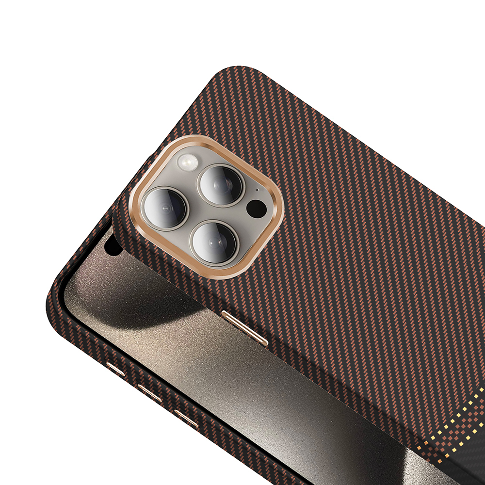 Apple iPhone 15 Pro Uyumlu Kılıf M-safe Şarj Özellikli Karbon Fiber Görünümlü Zore Gros Kapak - 10
