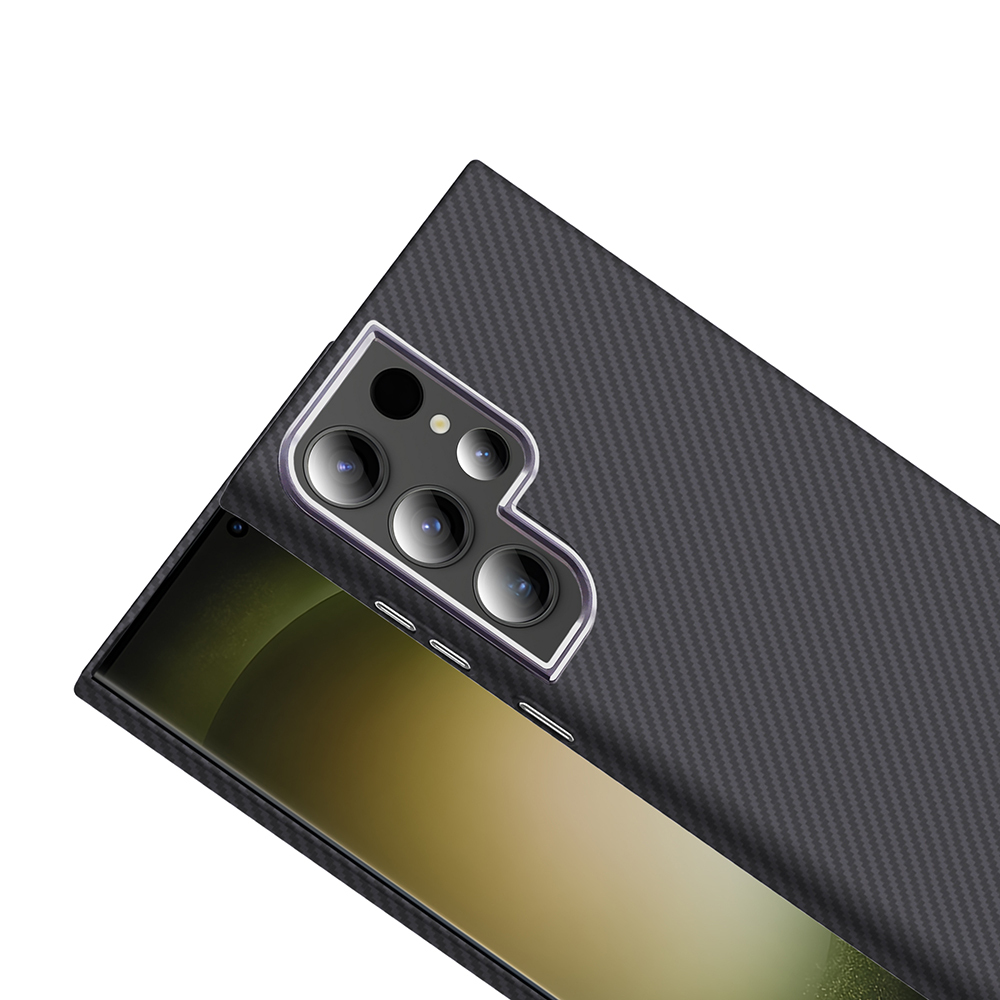 Samsung Galaxy S23 Ultra Uyumlu Kılıf M-safe Şarj Özellikli Karbon Fiber Görünümlü Zore Gros Kapak - 6