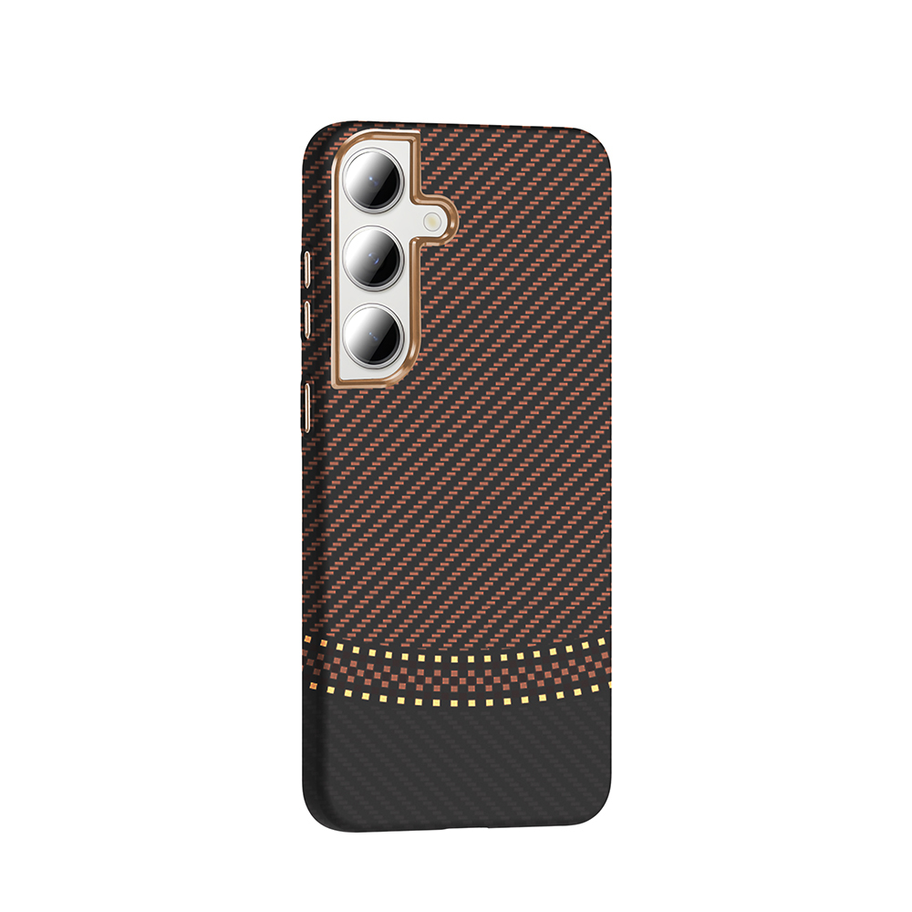 Samsung Galaxy S24 FE Uyumlu Kılıf M-safe Şarj Özellikli Karbon Fiber Görünümlü Zore Gros Kapak - 3