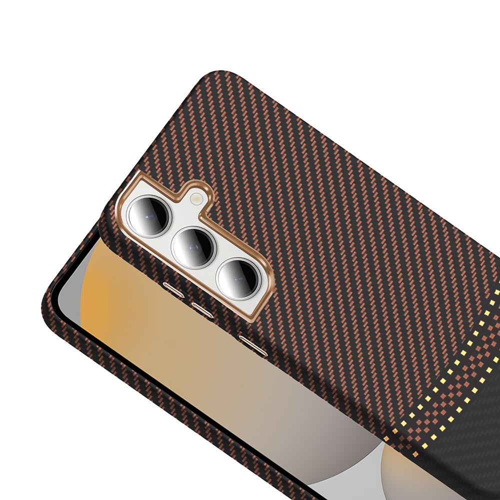 Samsung Galaxy S24 FE Uyumlu Kılıf M-safe Şarj Özellikli Karbon Fiber Görünümlü Zore Gros Kapak - 4