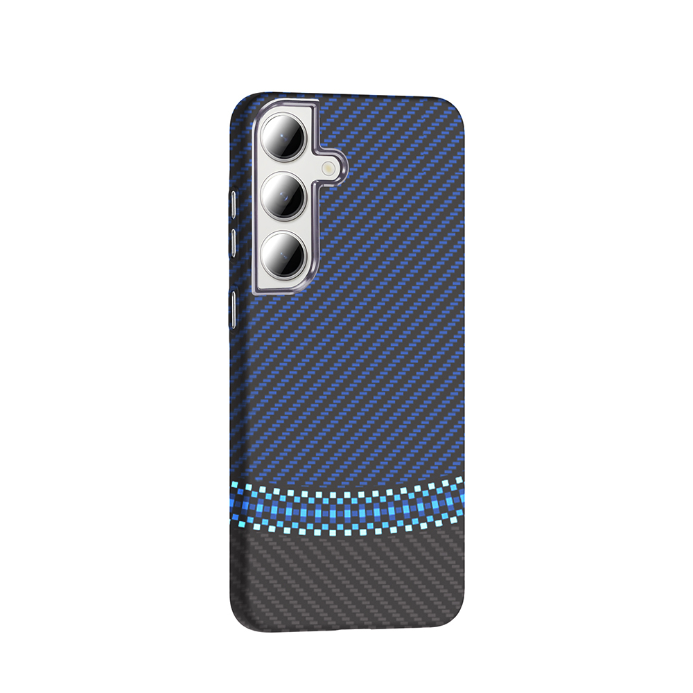 Samsung Galaxy S24 FE Uyumlu Kılıf M-safe Şarj Özellikli Karbon Fiber Görünümlü Zore Gros Kapak - 5
