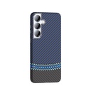 Samsung Galaxy S25 Uyumlu Kılıf M-safe Şarj Özellikli Karbon Fiber Görünümlü Zore Gros Kapak - 1