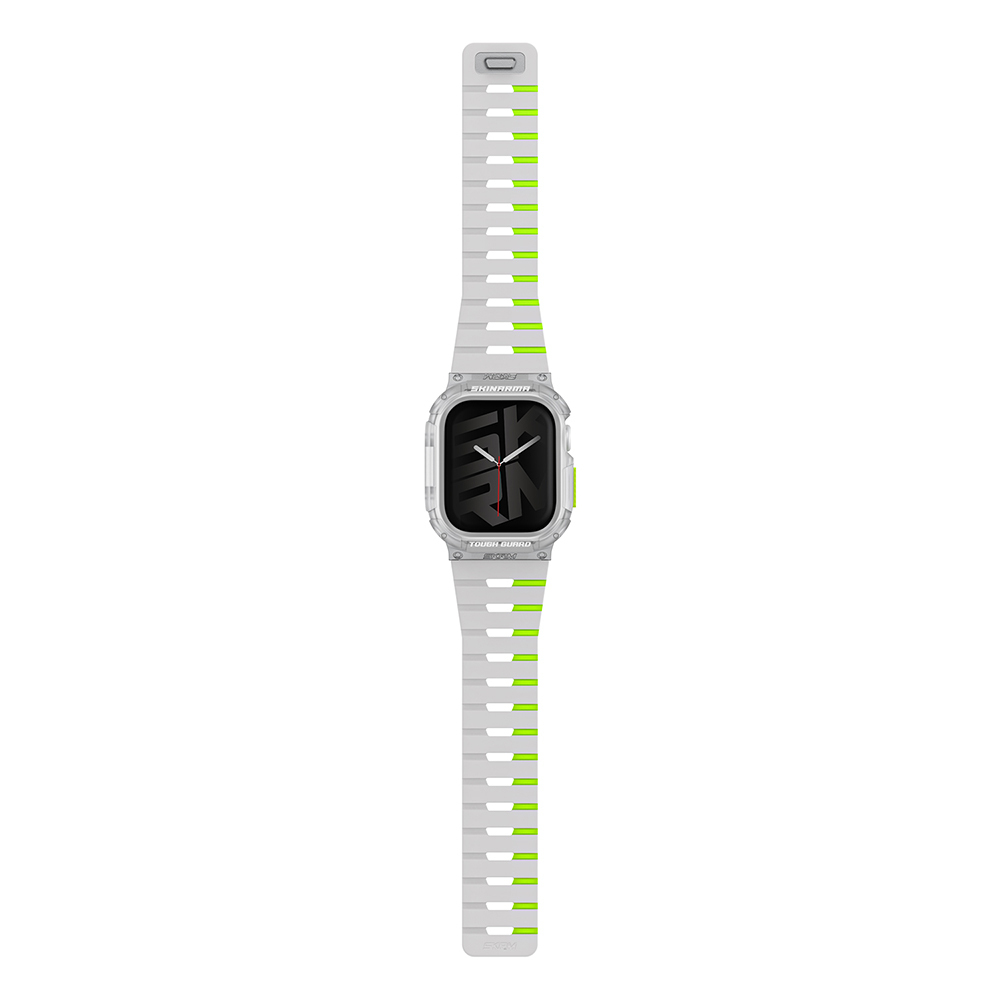 Apple Watch 10 42mm Uyumlu Skinarma Nightglow Atom TPU Kasa Koruyucu + Gemini Silikon Kordon - 2