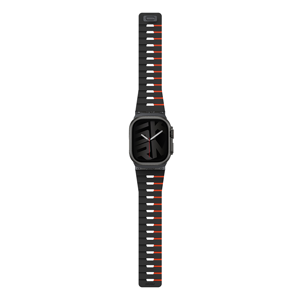 Apple Watch 10 46mm Uyumlu Skinarma Gemini Serisi TPU Magnetik Silikon Kordon - 11