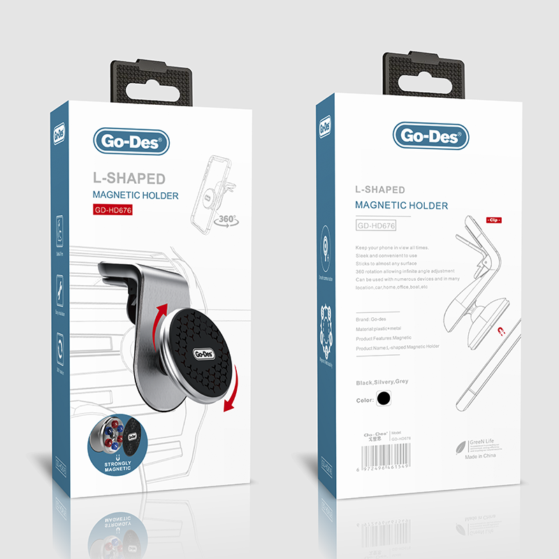 Go Des GD-HD676 L-Shaped Magnetik Araç Telefon Tutucu - 3