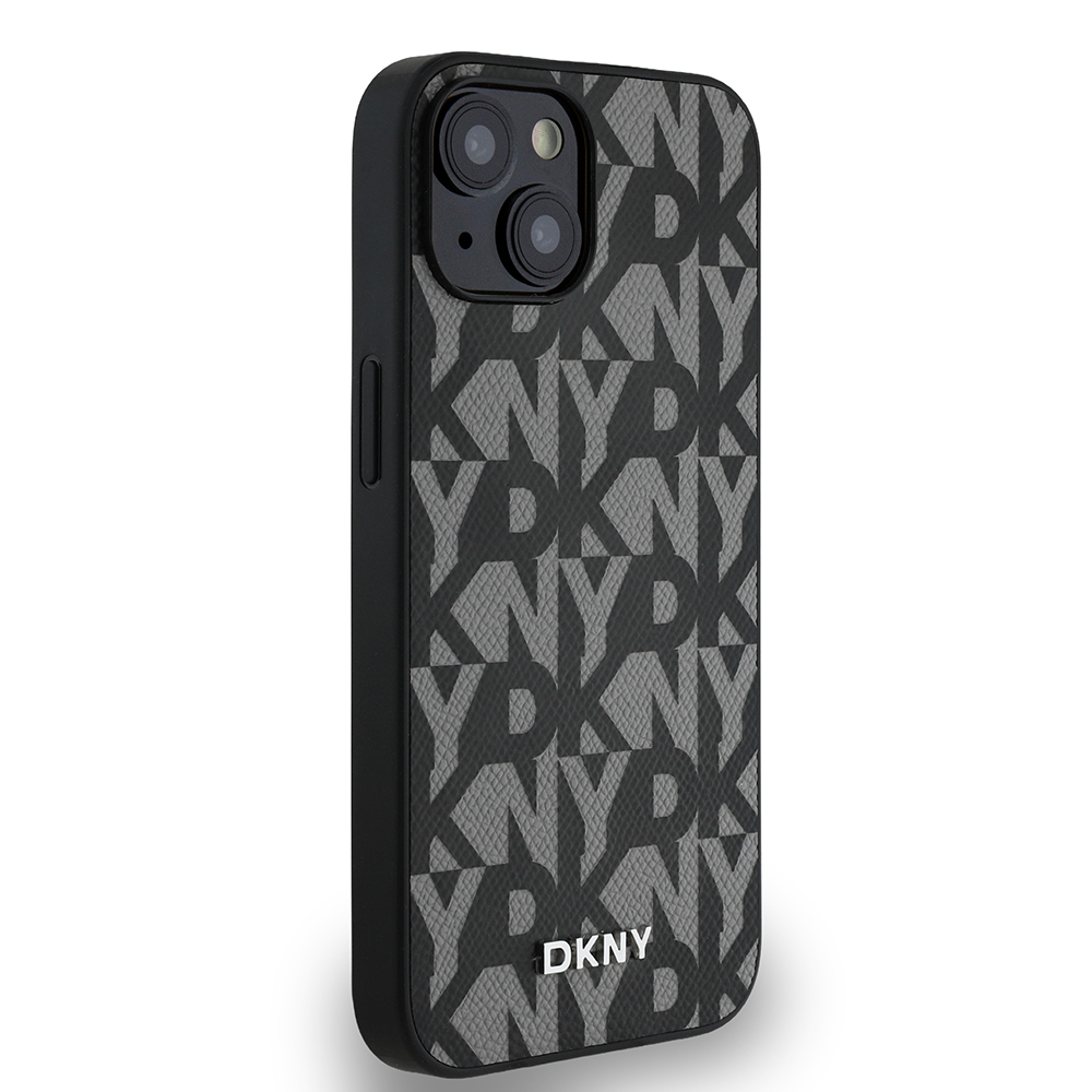 Apple iPhone 14 Uyumlu Kılıf DKNY Orjinal Lisanslı M-safe Şarj Özellikli 3D Yazılı Grid Pattern Kapak - 3