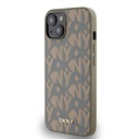 Apple iPhone 14 Uyumlu Kılıf DKNY Orjinal Lisanslı M-safe Şarj Özellikli 3D Yazılı Grid Pattern Kapak - 8