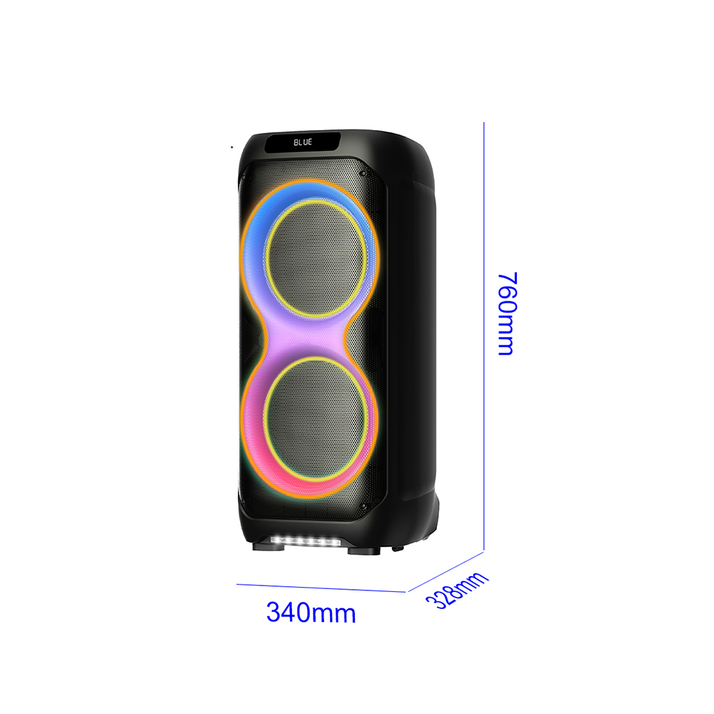 Zore LT-2131 Dijital LED Göstergeli Mikrofonlu RGB TWS Çift 8 inç Stereo Bass Kablosuz Karaoke Hoparlör - 2