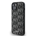 Apple iPhone 15 Uyumlu Kılıf DKNY Orjinal Lisanslı M-safe Şarj Özellikli 3D Yazılı Grid Pattern Kapak - 1