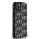 Apple iPhone 15 Uyumlu Kılıf DKNY Orjinal Lisanslı M-safe Şarj Özellikli 3D Yazılı Grid Pattern Kapak - 3