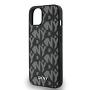 Apple iPhone 15 Uyumlu Kılıf DKNY Orjinal Lisanslı M-safe Şarj Özellikli 3D Yazılı Grid Pattern Kapak - 5