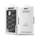 Apple iPhone 15 Uyumlu Kılıf DKNY Orjinal Lisanslı M-safe Şarj Özellikli 3D Yazılı Grid Pattern Kapak - 7