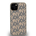Apple iPhone 15 Uyumlu Kılıf DKNY Orjinal Lisanslı M-safe Şarj Özellikli 3D Yazılı Grid Pattern Kapak - 9