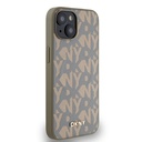 Apple iPhone 15 Uyumlu Kılıf DKNY Orjinal Lisanslı M-safe Şarj Özellikli 3D Yazılı Grid Pattern Kapak - 10