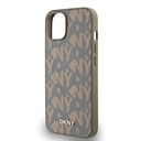 Apple iPhone 15 Uyumlu Kılıf DKNY Orjinal Lisanslı M-safe Şarj Özellikli 3D Yazılı Grid Pattern Kapak - 12