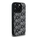 Apple iPhone 15 Pro Max Uyumlu Kılıf DKNY Orjinal Lisanslı M-safe Şarj Özellikli 3D Yazılı Grid Pattern Kapak - 3