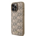 Apple iPhone 15 Pro Max Uyumlu Kılıf DKNY Orjinal Lisanslı M-safe Şarj Özellikli 3D Yazılı Grid Pattern Kapak - 8