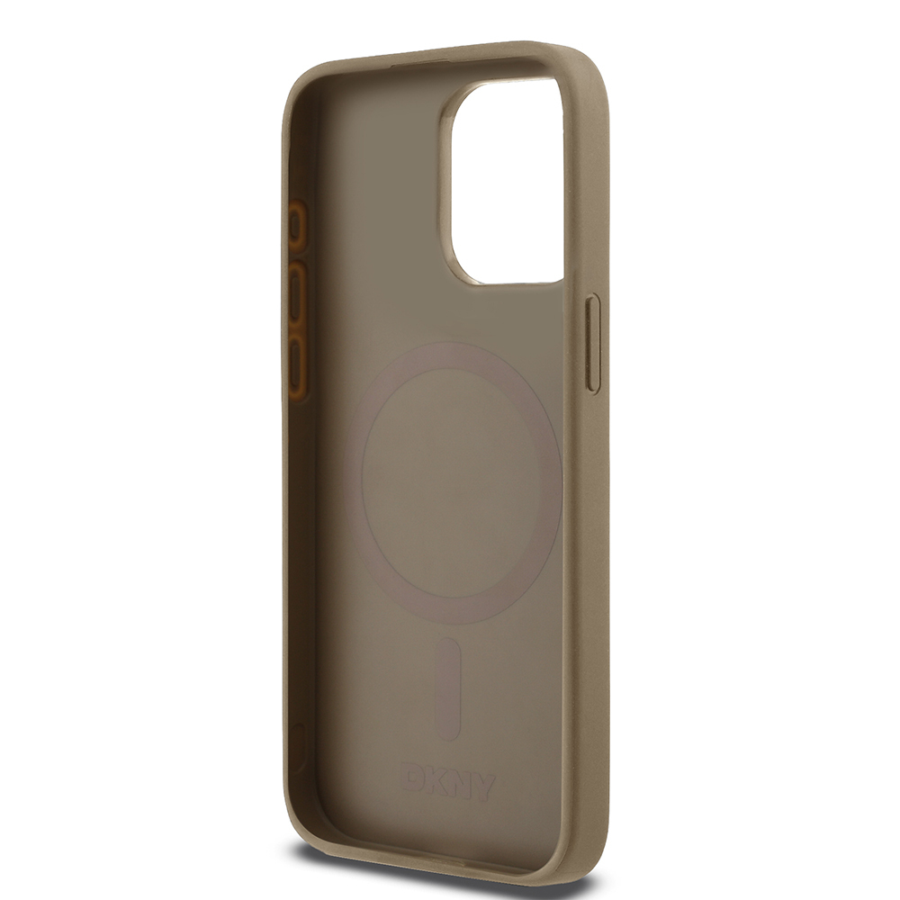 Apple iPhone 15 Pro Max Uyumlu Kılıf DKNY Orjinal Lisanslı M-safe Şarj Özellikli 3D Yazılı Grid Pattern Kapak - 13