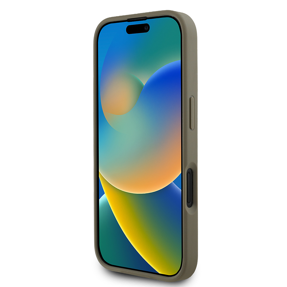 Apple iPhone 16 Uyumlu Kılıf DKNY Orjinal Lisanslı M-safe Şarj Özellikli 3D Yazılı Grid Pattern Kapak - 4