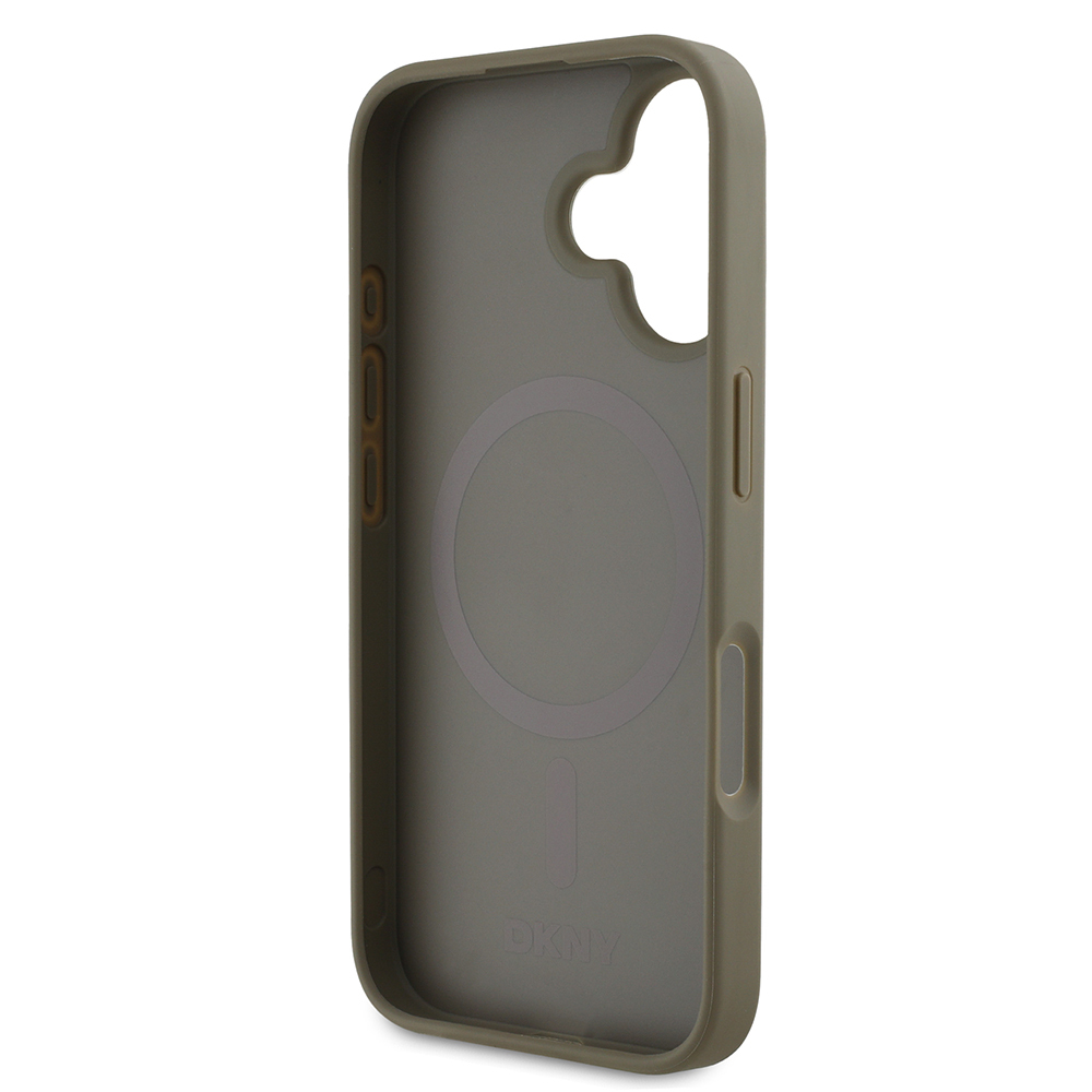Apple iPhone 16 Uyumlu Kılıf DKNY Orjinal Lisanslı M-safe Şarj Özellikli 3D Yazılı Grid Pattern Kapak - 6