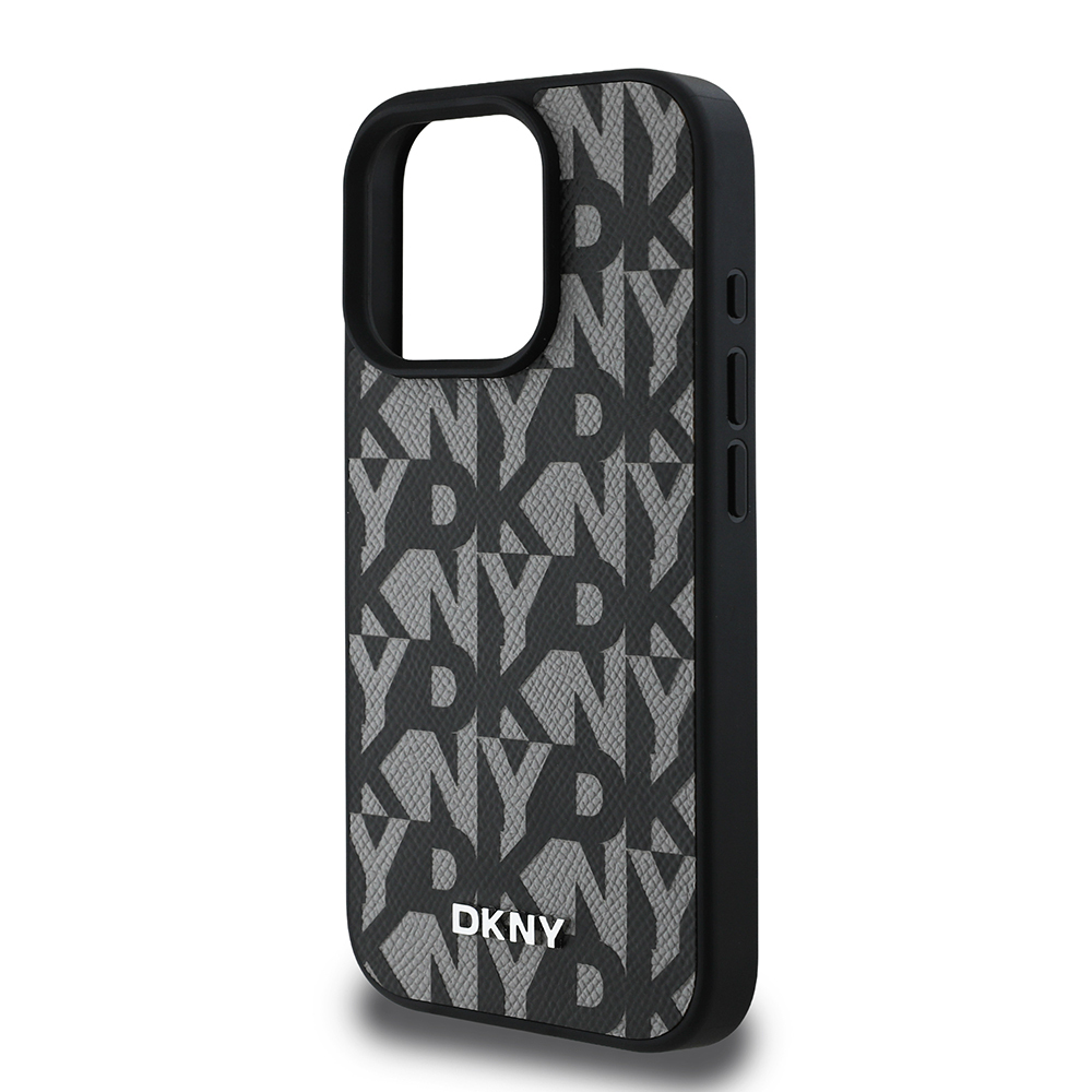 Apple iPhone 16 Pro Max Uyumlu Kılıf DKNY Orjinal Lisanslı M-safe Şarj Özellikli 3D Yazılı Grid Pattern Kapak - 12